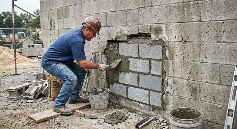Cinder Block Wall Repair in Clearwater Beach, FL