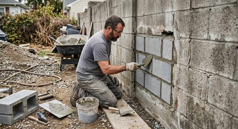 Cinder Block Wall Repair in Odessa, FL